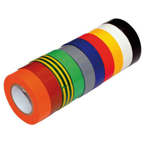 Klauke – Lot de 10 rubans isolants PVC 10m – Largeur 15mm – Épaisseur 0,15mm – Température -5°C à +80°C – Auto-extinguible