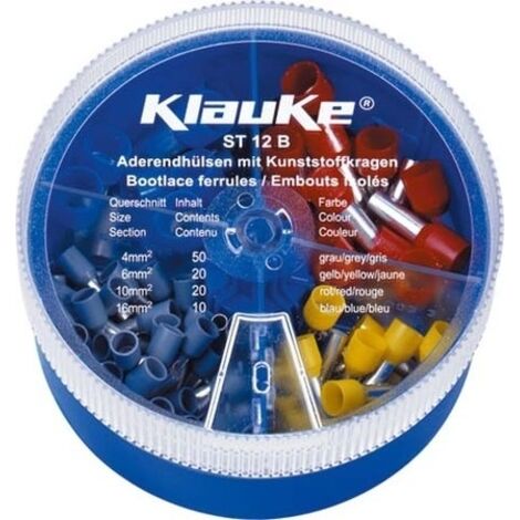 Klauke ST12B Set di 100 ferule parzialmente isolate colorate