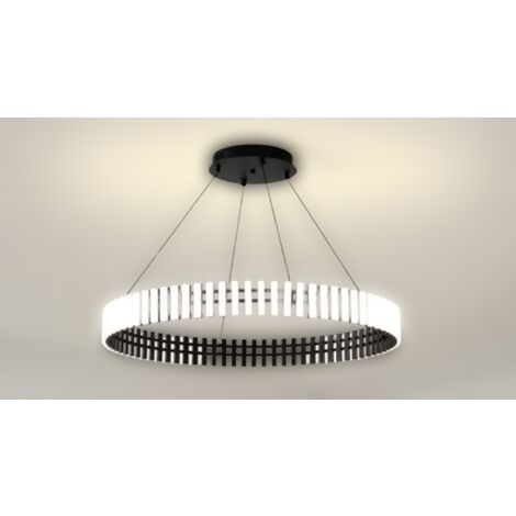 Klavia 60 - Lampada moderna ad anello a LED Nera 60 cm