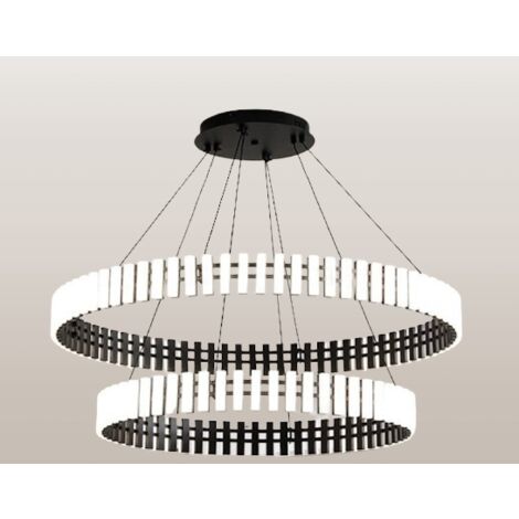 Klavia 80 Double - Moderne Ringleuchte Double LED Schwarz 80 cm