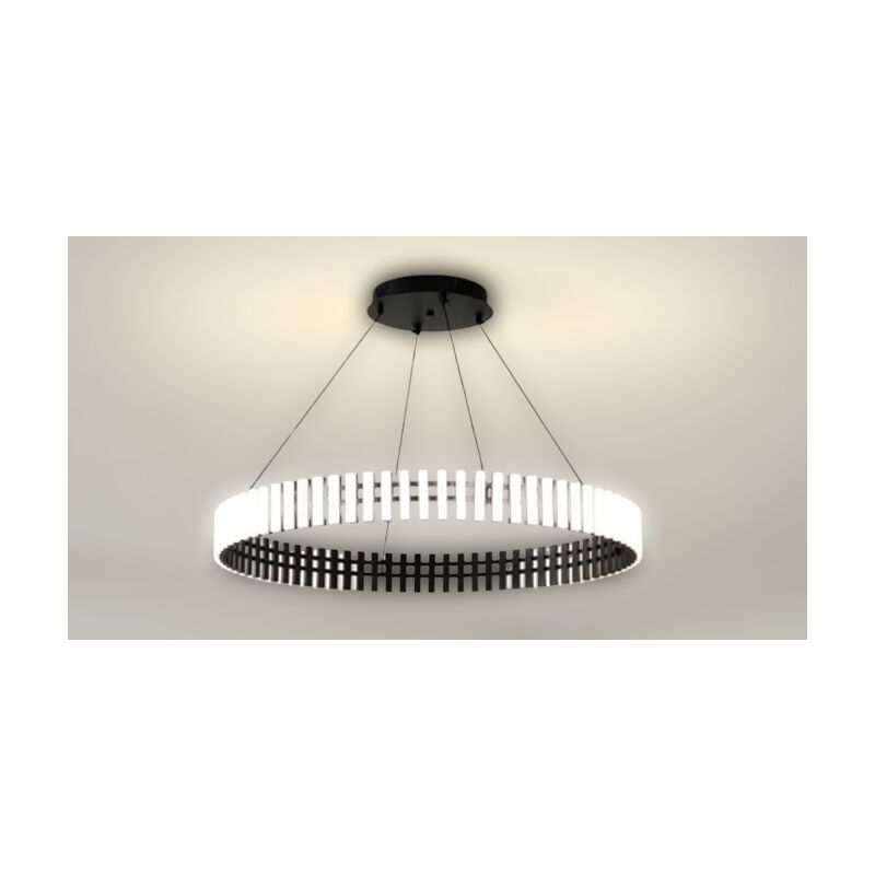 Klavia 80 - Lampe annulaire LED moderne noire 80 cm