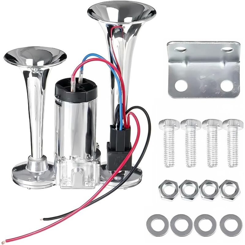 Klaxon à air pour voiture 12 V 600 dB, haut-parleurs doubles super puissants avec compresseur d'air, accessoires de voiture étanches pour tous les
