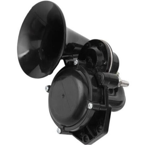Klaxon d'escargot universel noir Fanfare 12/24V 120dB trompette d'air pour voiture camion Bus Van Train