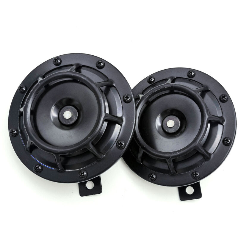 Lifcausal - Klaxon électrique pour voiture 125 mm 12 v 2 pièces Kit de klaxon double très fort à tonalité élevée/faible avec grille de protection