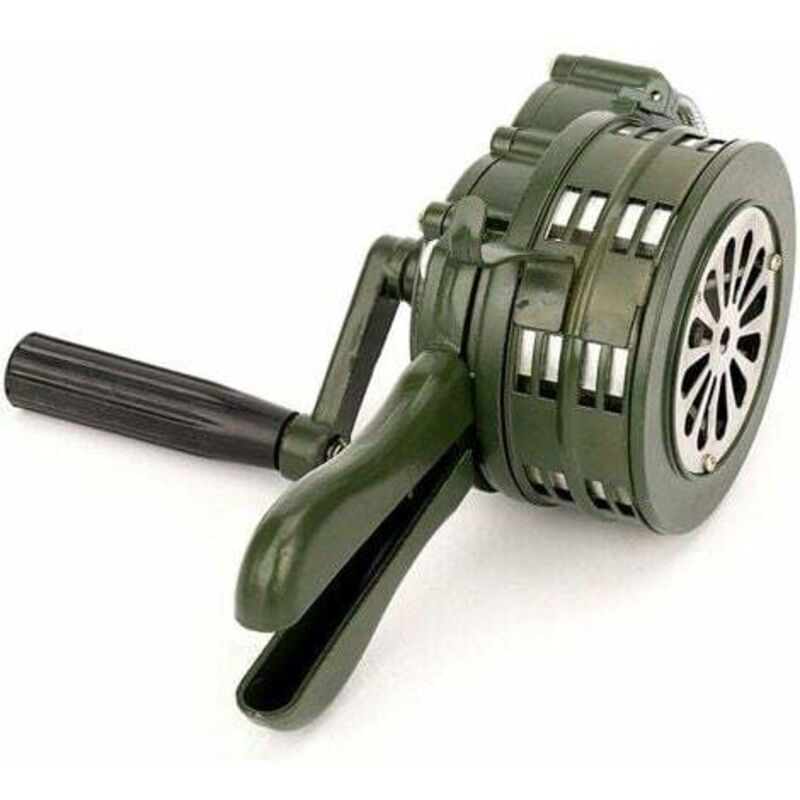 Mowze - Klaxon de sirène à manivelle portable, sirène de raid aérien à commande manuelle 110 dB pour la maison, alarme d'urgence à manivelle,