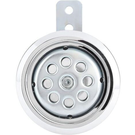 Klaxon Moto Universel Étanche 105 dB 12V 85 mm Couvercle Chromé Nid d’Abeille