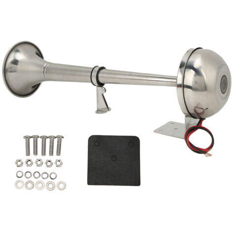 Klaxon pneumatique universel à trompette unique puissante 328 dB 12 V 30 W VXH1112MAR‑C en acier inoxydable pour bateaux, camping-cars et yachts