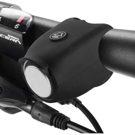 Klaxon Vélo, Sonnette électrique Sonnette pour Velo Trotinette, électronique Mini Avertisseur Sonore Cloche E-Bell étanche Coque en Silicone Bell noir