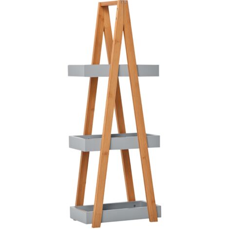 kleankin 3 Tier A Frame Bathroom Shower Caddy Storage Unit Shelving Organizer