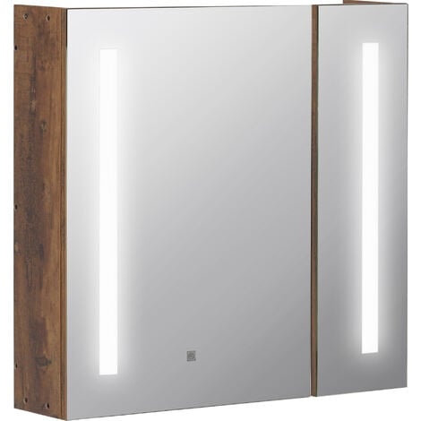 Maison Exclusive Armario espejo baño luz LED acrílico gris hormigón  60x12x45 cm