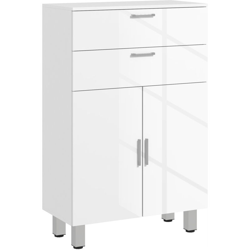 Kleankin Badezimmerschrank Badschrank Mit Schublade, Verstellbaren Regalen, Toilettenschrank Beistellschrank Aufbewahrungsschrank Nischenschrank Für