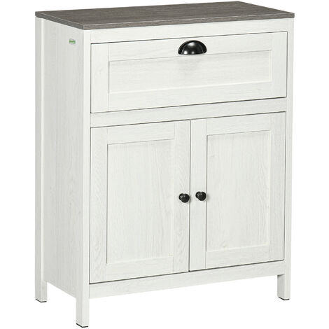 kleankin Bathroom Storage Cabinet Freestanding Storage Cupboard with Drawer