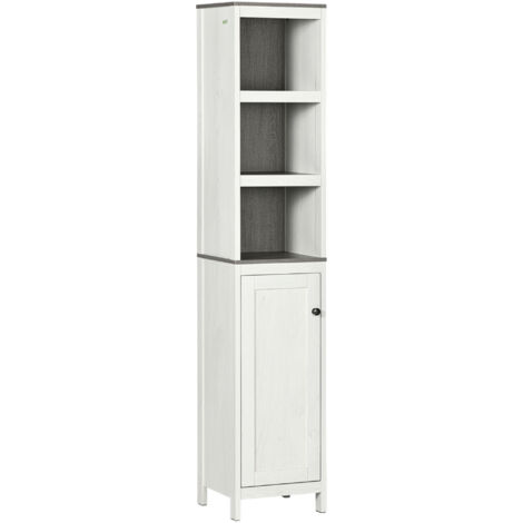 kleankin  Bathroom Storage Cabinet w/ Door Cupboard and Adjustable Shelf, White