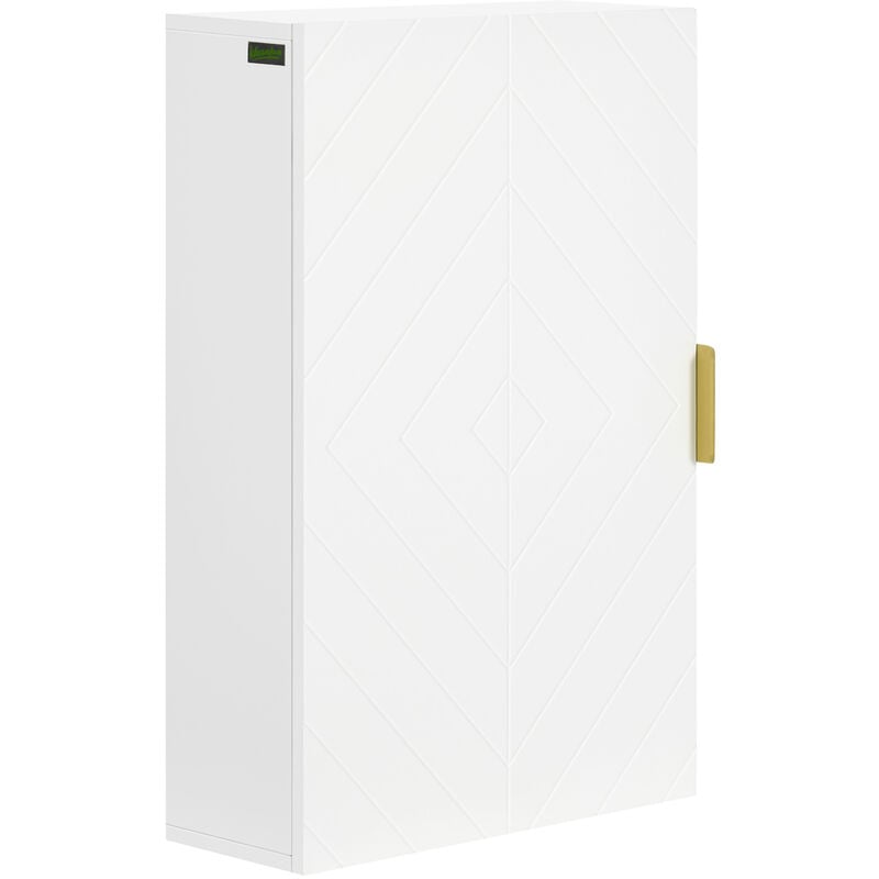 Kleankin - Bathroom Wall Cabinet with Adjustable Shelves for Hallway