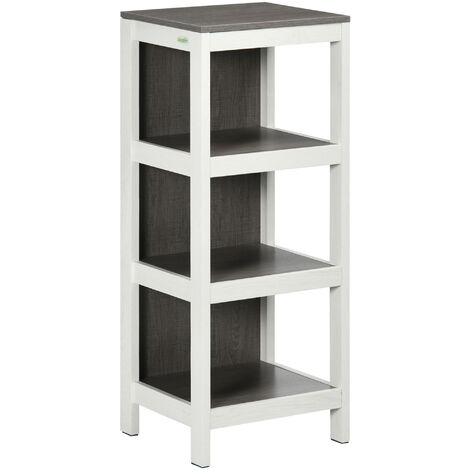 kleankin estantería de suelo para baño de 3 niveles estante de almacenaje de baño estantería multiusos para cocina salón dormitorio 32x30x82 cm blanco
