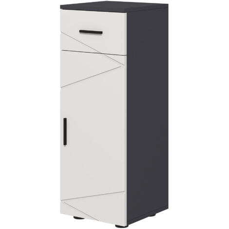 kleankin Mobiletto Bagno in Truciolato con Cassetto Armadietto 2 Livelli Grigio