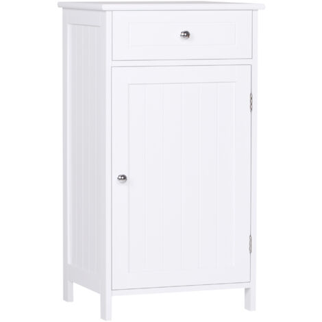 kleankin Mobiletto Design Anti-Ribaltamento 2 Cassetti da Bagno Bianco