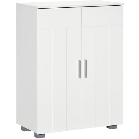 kleankin Modern Bathroom Cabinet, Freestanding Floor Cabinet w/ Storage, White