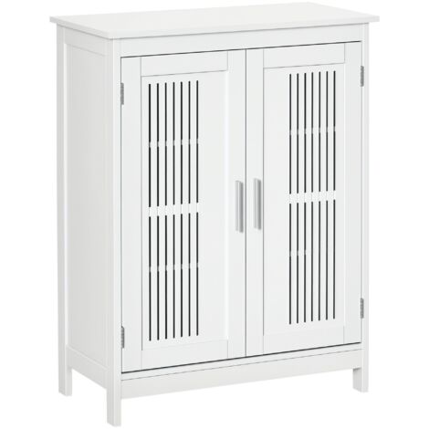 kleankin Modern Bathroom Cabinet, Freestanding Floor Cabinet with Storage, White