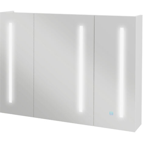 kleankin Specchio da Parete con Armadietto a Ripiani Regolabili e Luci LED