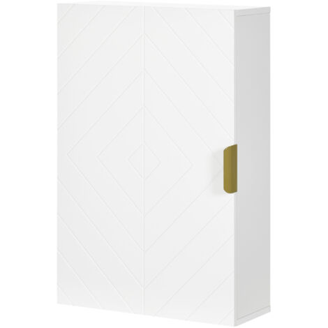 kleanking Mobile Bagno a Muro a un'Anta e Ripiani Regolabili 40x15x60cm Bianco