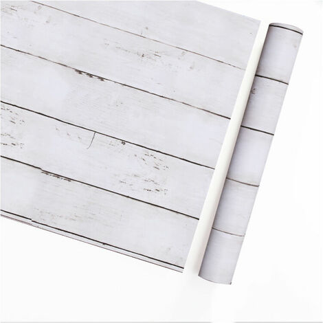 Kleapete meubles bois vinyle blanc autocollant amovible film intérieur décoratif pour panneaux 45 x 1000 cm, 1 pièce