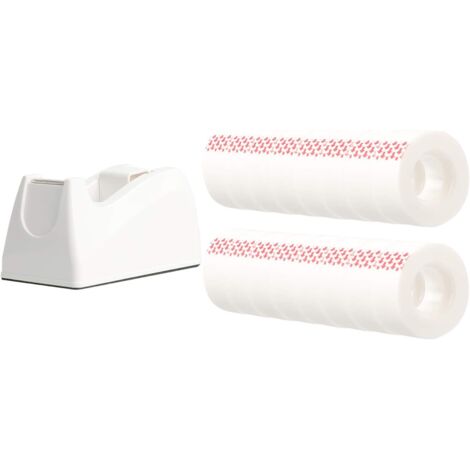 Klebeband mit Spender, 1" Kern, weiß, 3/4" B x 1296", 16 Rollen/Packung