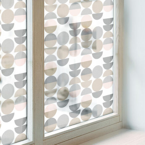 Klebefolie 200x116 cm Dekorativ Folie für Badezimmer Milchglas Selbstklebend Sichtschutz Fenster Dekorfolie Blickdicht PVC Geometrische Muster