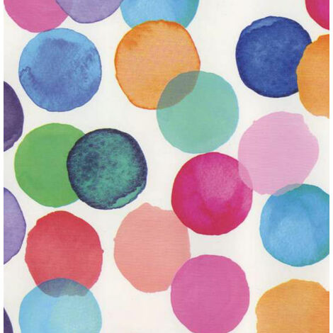 AS4HOME Klebefolie - Möbelfolie Julia bunte Punkte DOTS - 45 cm x 200 cm Dekorfolie