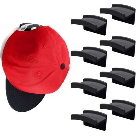 Klebehaken für Hüte für die Wand (8er-Pack – Schwarz) – Minimalistisches Hutablage-Design, kein Bohren, Hutaufhänger mit starkem Halt