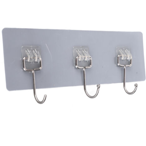 [Klebehaken] [Transparente Klebehaken] [3er-Set] Stabile, bohrfreie, transparente Wandhaken für Küche und Bad, 18 x 6 cm
