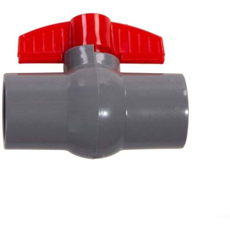 Klebekugelhahn für PVC-Wasserzuleitungsrohre, 20 mm, 25 mm, 32 mm, 40 mm, 50 mm, rotgrau (20 mm)