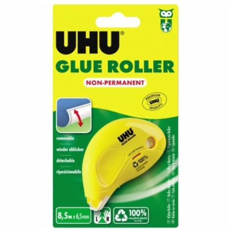 Kleberoller ® Glue non permanent 6,5 mm x 8,5 m (B x L) nicht nachfüllbar gelb