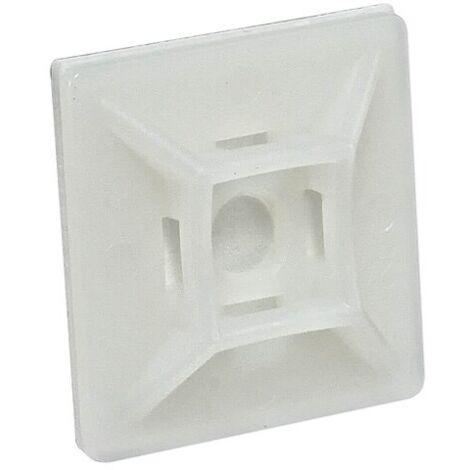 Klebesockel 28 x 28 mm für Kabelbinder bis 4,8 mm - Farbe natur - Beutel 100 Stück