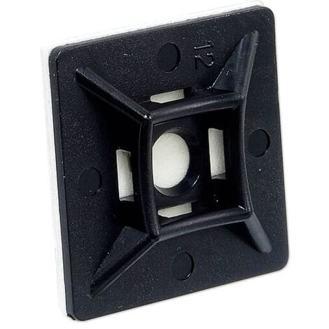 Klebesockel 28 x 28 mm für Kabelbinder bis 4,8 mm - Farbe schwarz - Beutel 100 Stück