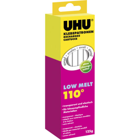 Klebesticks UHU low melt oval 125 g 10 Stück transparent