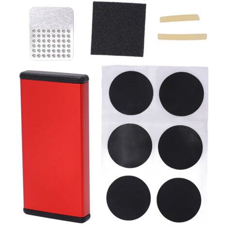 Klebstofffreies Fahrradreifen-Reparaturset für Notfälle auf der Straße und im Gelände – Red Box