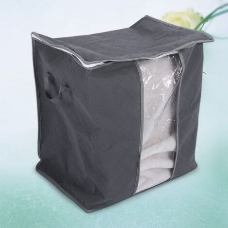 Kleideraufbewahrungsbox aus Bambusfaser mit Holzkohleanteil, 67 l, transparent, dehnbar, Grau, Blau, Grün, Orange