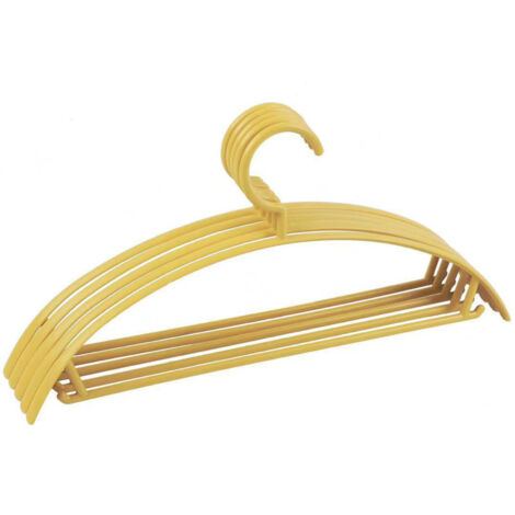 [Kleiderbügel] 10er-Packung verdickte, rutschfeste, halbrunde Kleiderbügel für Erwachsene – ABS & Manganstahl – 41 cm – Gelb – Für Zuhause & Studentenwohnheim