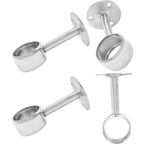 Kleiderbügel aus Edelstahl – 4er-Set, Wandmontage mit Schrauben, geeignet für 19-mm-Rohre, robust und attraktiv