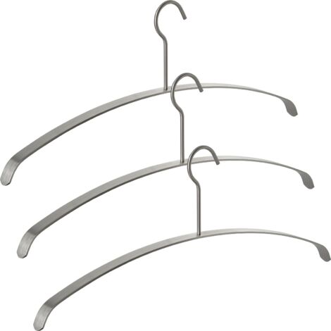 Kleiderbügel echt Edelstahl 455 x 20 x 185 mm mit offener Öse, 3 Stück