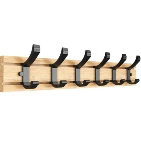 Kleiderbügel Kleiderständer 6 Aktive Haken Heavy Duty Kleidung Hutständer Bambus