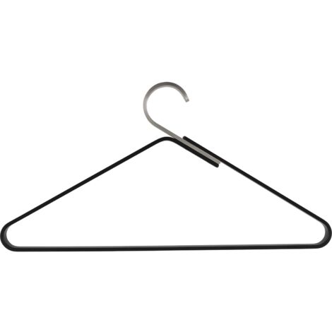 Kleiderbügel Ponos mit Hosensteg, 2in1 Hosenbügel und Kleiderbügel, Alu schwarz/Edelstahl gebürstet