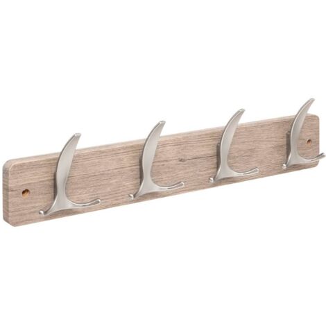 Kleiderhaken aly 4 köpfe b45cm helles holz grau - 5five