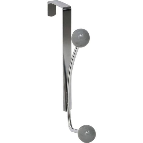 Kleiderhaken aus metall mit 2 keramikhaken - chrom grau - Tendance