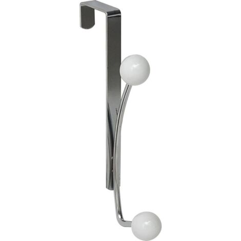 Kleiderhaken aus metall mit 2 keramikhaken - chrom weiss - Tendance