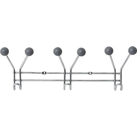 Kleiderhaken aus metall mit 3 haken zum befestigen von dekorationen aus grauem harz - chrom grau - Tendance