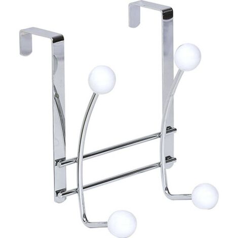 Kleiderhaken aus metall mit 4 keramikhaken - chrom weiss - Tendance