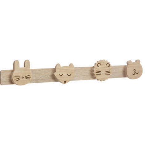 Kleiderhaken, Holz, 4 Köpfe, Wildtiere  - Atmosphera for kids