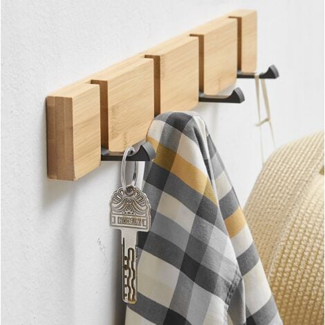 5FIVE SIMPLY SMART Kleiderhaken mit 4 klappbaren köpfen aus bambus - 5five